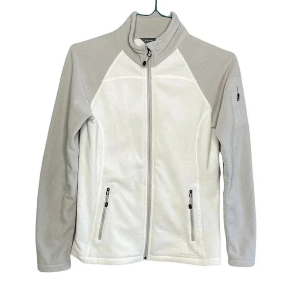 Eddie Bauer Women’s White Polartec Fleece Zip Up Jacket Size Medium - Picture 1 of 7